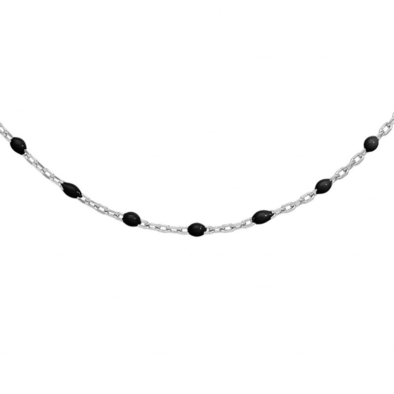 Collier Olives noires - Argent