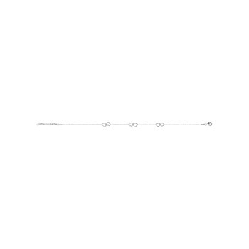 Chaîne de cheville Argent - Multi coeurs