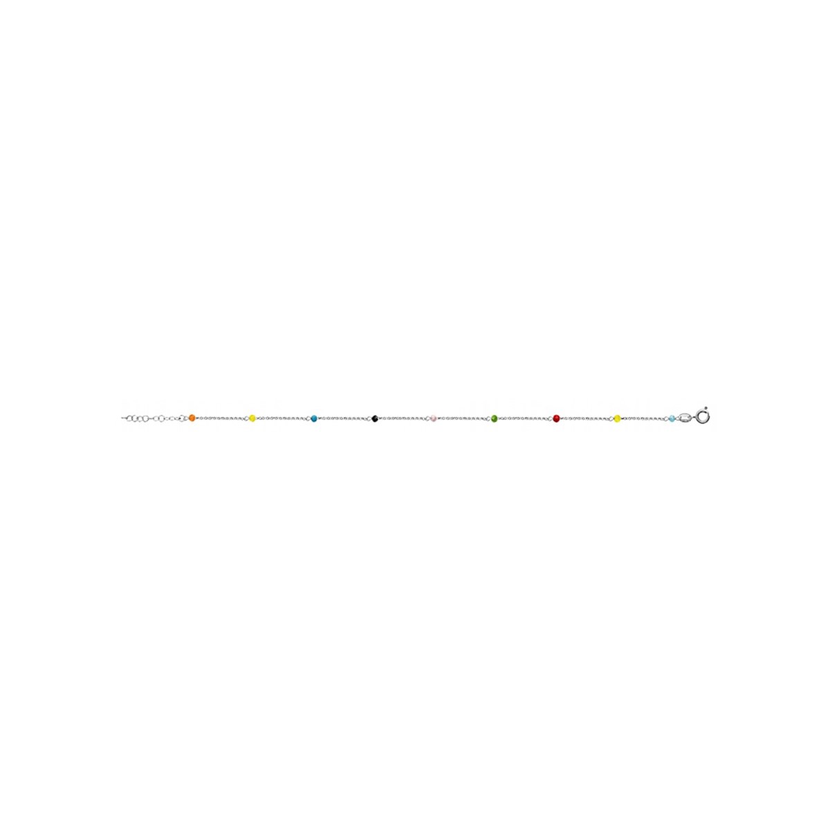 Chaîne de cheville - Boules facettes multicolores - vue 2