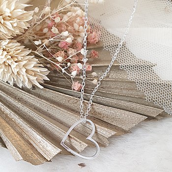 Collier mini coeur Charly argent 45 cm