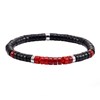 Bracelet Perles Heishi Agate Noire Et Agate Rouge - vue V1