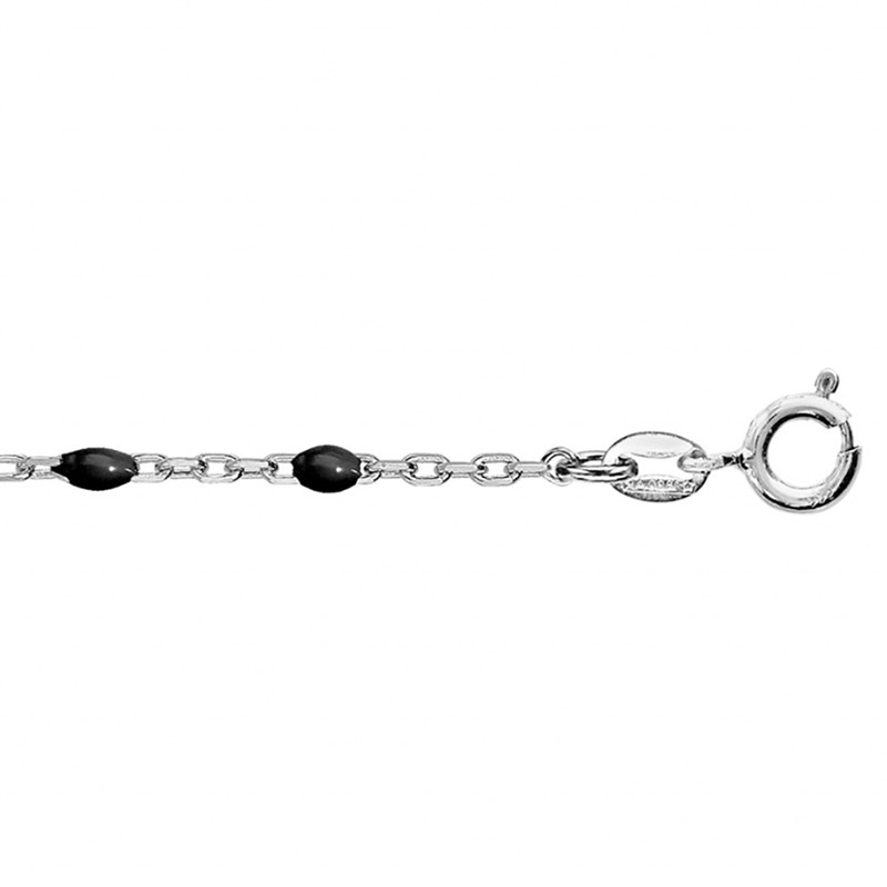 Bracelet argent - Olives résine noire