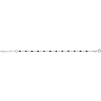 Bracelet argent - Olives résine noire