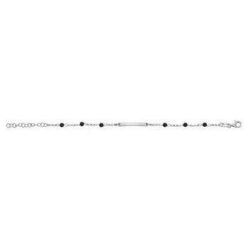 Bracelet identité enfant - Boules noires