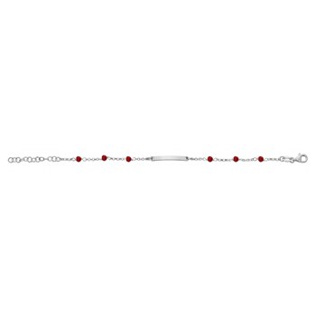 Bracelet identité enfant - Boules rouges