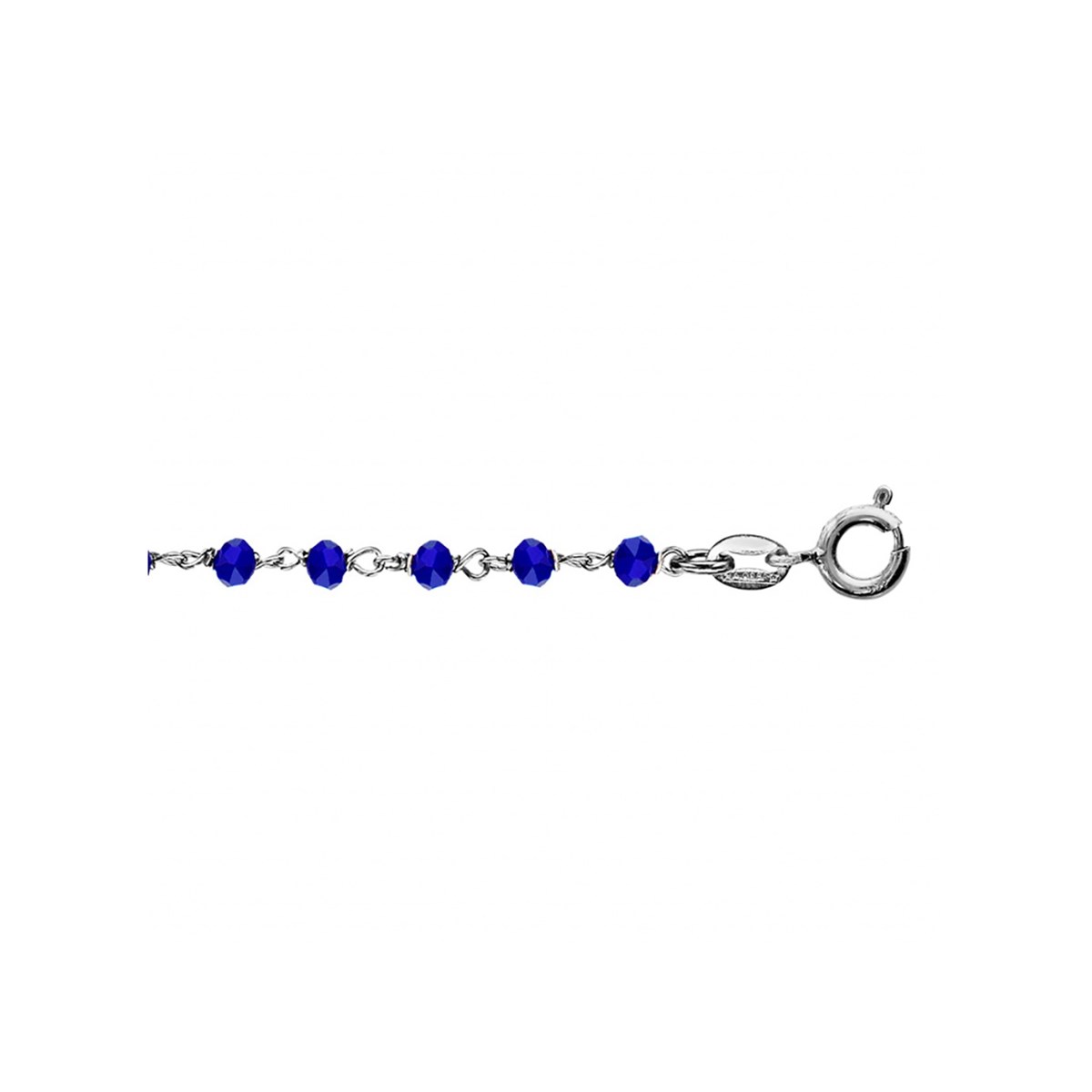 Bracelet Argent - Boules facettes bleues