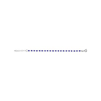 Bracelet Argent - Boules facettes bleues