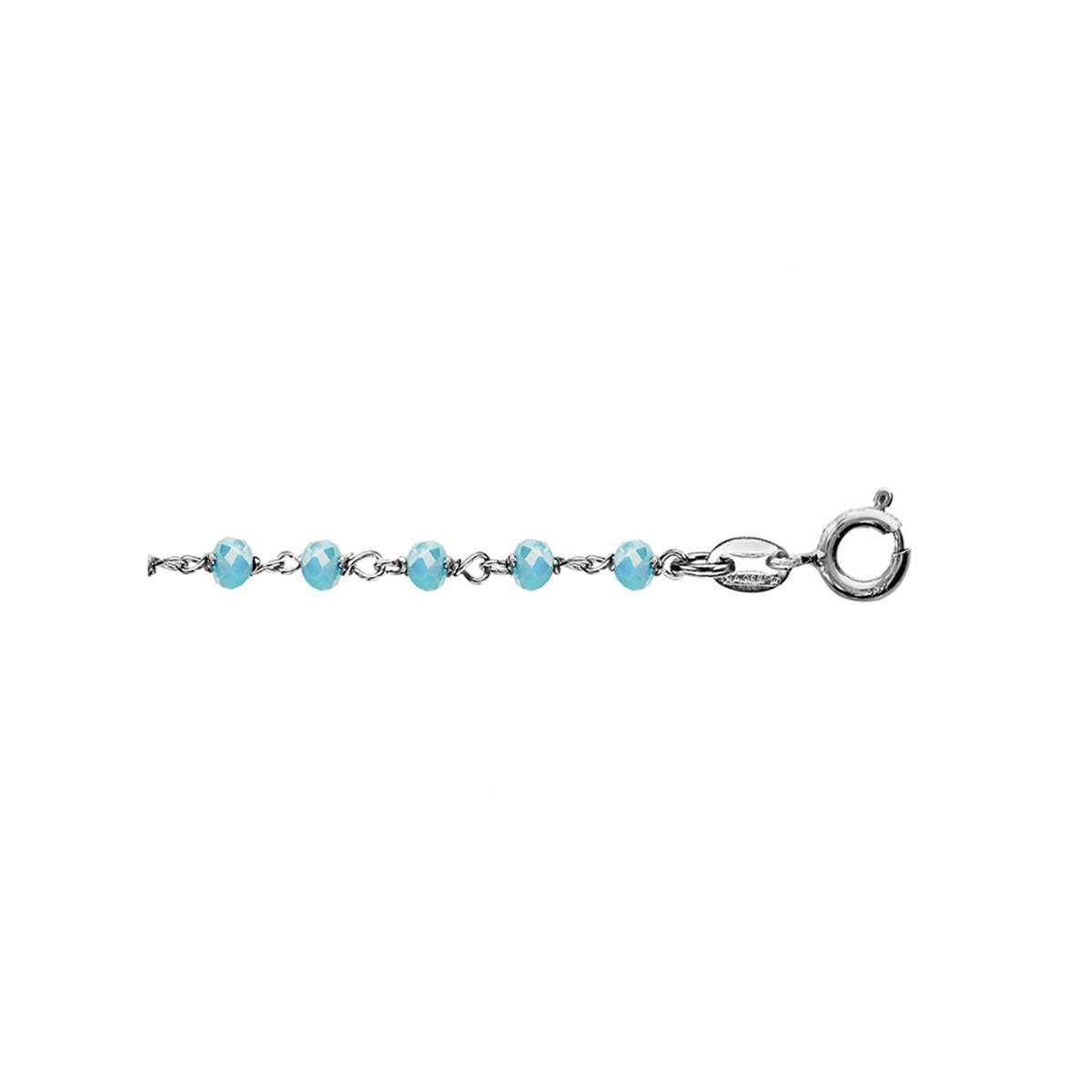 Bracelet Argent - Boules facettes bleues