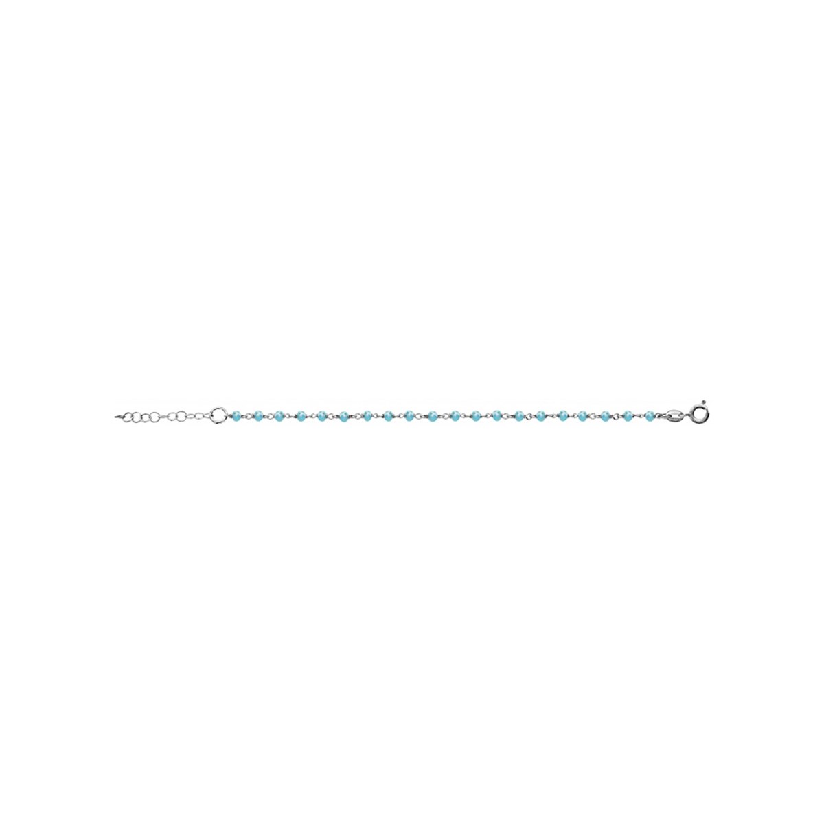 Bracelet Argent - Boules facettes bleues - vue 2