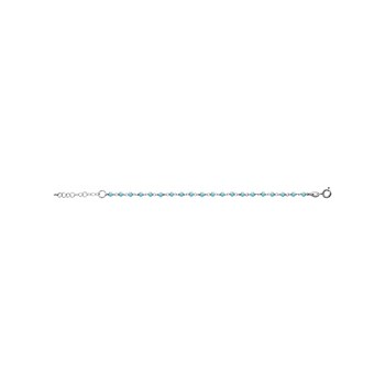 Bracelet Argent - Boules facettes bleues