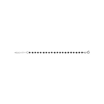 Bracelet Argent - Boules facettes noires