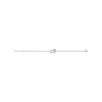 Bracelet Chat - Argent et oxydes blancs