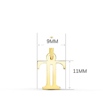 Collier - Pendentif Lettre 'T' Or 750/1000 - Chaine Dorée