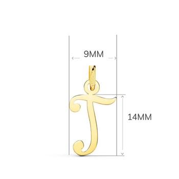 Collier - Pendentif Lettre 'T' Or 750/1000 - Chaine Dorée