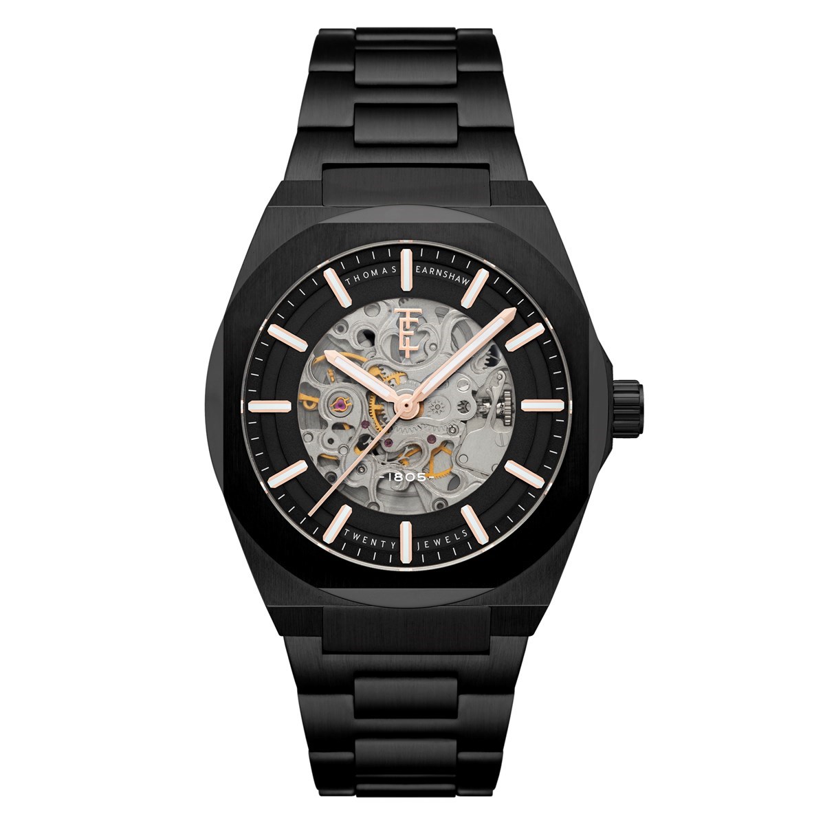 Montre automatique bracelet acier inoxydable FOWLER SKELETON