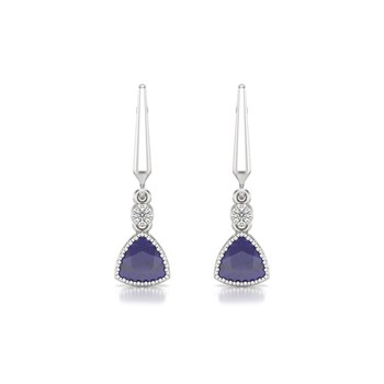 Oorbellen ADEN Ioliet en Diamant op 925 sterling zilver 2.398grs