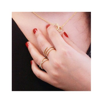 Bague X - Doré et Cristal