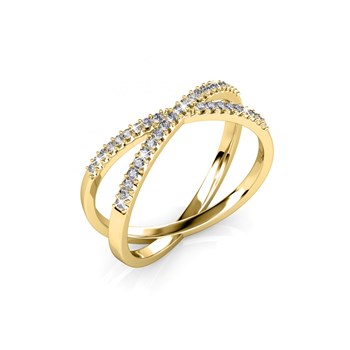 Bague X - Doré et Cristal