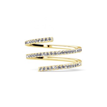 Bague Spiral - Doré et Cristal