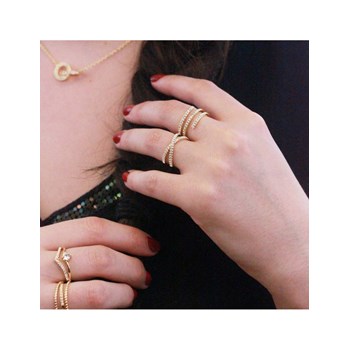 Bague Spiral - Doré et Cristal