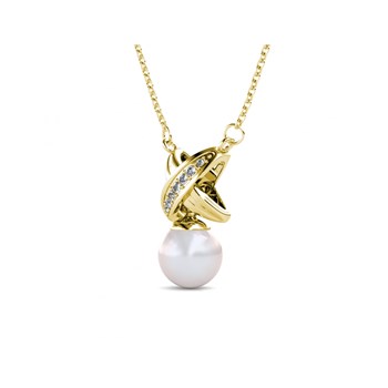 Collier Chris Pearl - Doré et Cristal