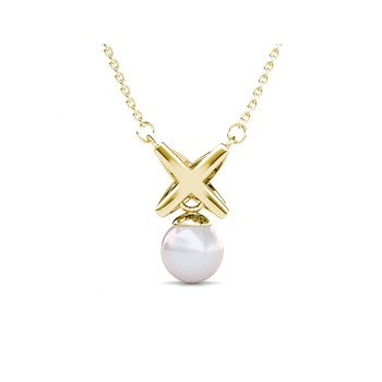 Collier Chris Pearl - Doré et Cristal