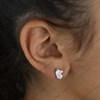 Boucles d'oreilles tête de licorne émail coloré Argent 925 Rhodié - vue V2