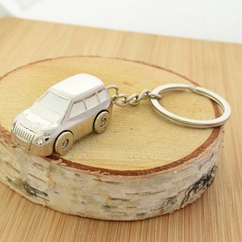 Keychain for small 3D silver car