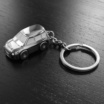 Keychain for small 3D silver car