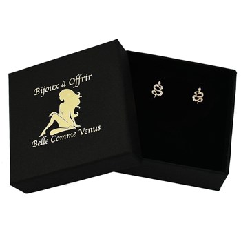 Boucles d'oreilles serpent serti d'oxydes de zirconium Plaqué OR 750 3 microns