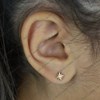 Boucles d'oreilles étoile à 8 branches oxyde de zirconium Plaqué OR 750 3 microns - vue V2