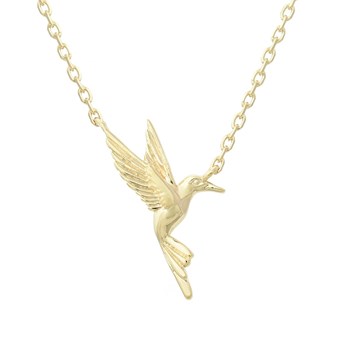 Collier oiseau colibri Plaqué OR 750 3 microns