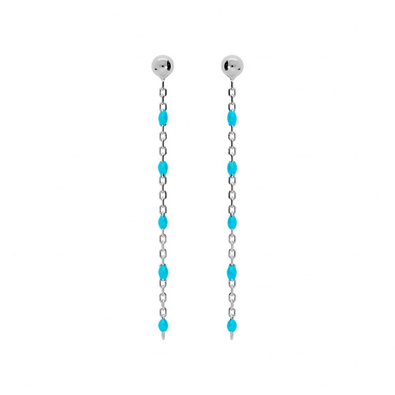 Boucles d'oreilles argent - Olives turquoise