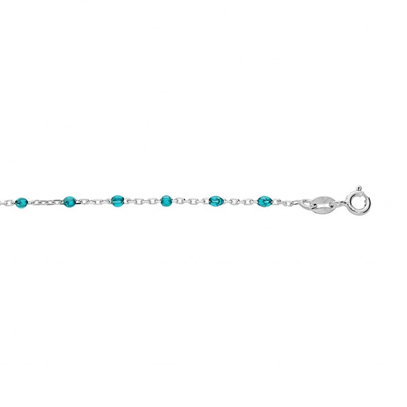 Bracelet argent - Olives bleues