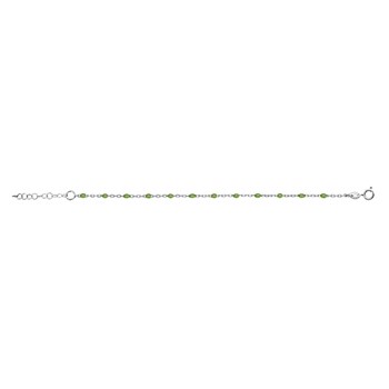 Bracelet argent - Olives vertes