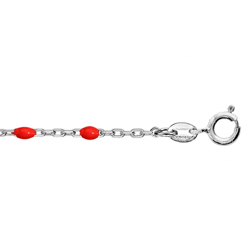 Bracelet argent - Olives rouges