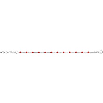 Bracelet argent - Olives rouges