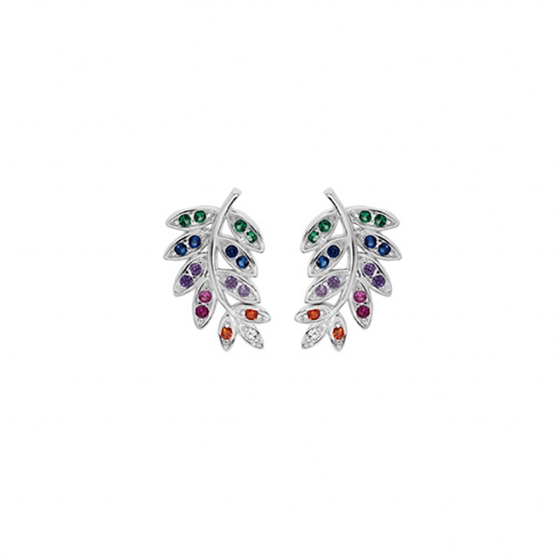 Boucles d'oreilles Feuilles - Argent