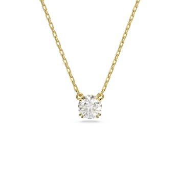Pendentif Swarovski Constella doré rond blanc
