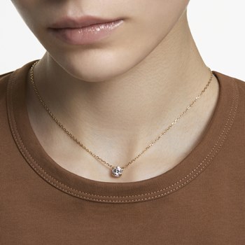 Pendentif Swarovski Constella doré rond blanc