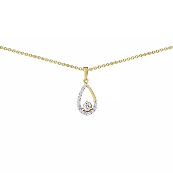 Collier Brillaxis or jaune 9 carats pendentif goutte