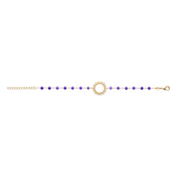 Bracelet Brillaxis motif soleil et améthystes 17.5cm