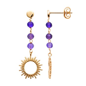 Boucles d'oreilles Brillaxis soleil et améthyste