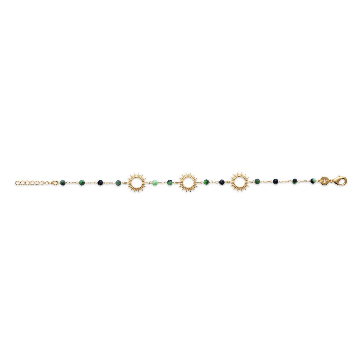 Bracelet Brillaxis motif soleil et pierres rubis
zoisite 18 cm - vue 3