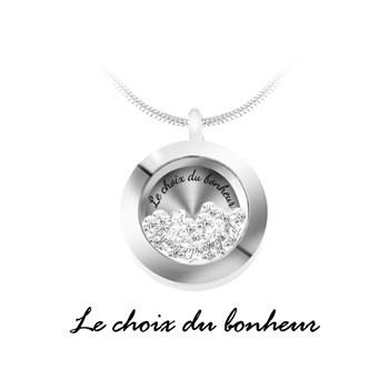 Le choix du bonheur halsketting versierd met fonkelende kristallen van SC Crystal