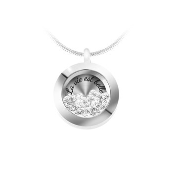 La vie est belle halsketting versierd met fonkelende kristallen van SC Crystal