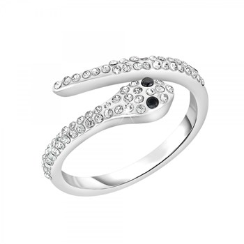 Bague serpent ajustable SC Crystal ornée de deux véritables diamants noirs