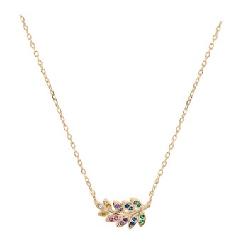 Feuille necklace - Gold-plated