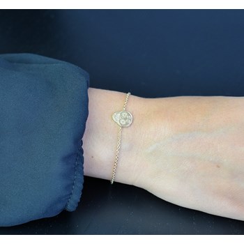 Bracelet tête de mort mexicaine fleuri cavalera Plaqué OR 750 3 microns