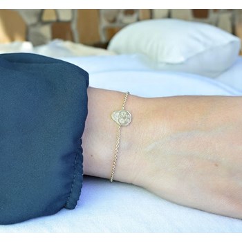 Bracelet tête de mort mexicaine fleuri cavalera Plaqué OR 750 3 microns